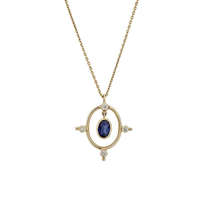 Collier Rose des Vents Saphir bleu