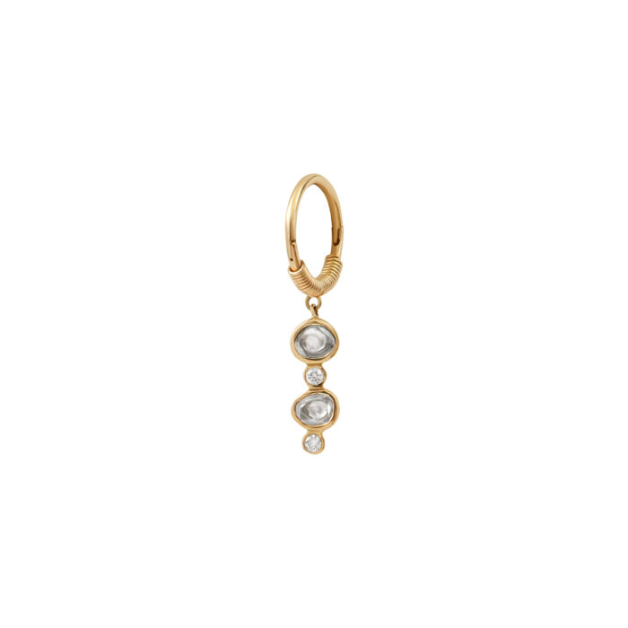 Boucle d’oreille Indie double Diamants Polki