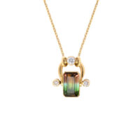 Collier "Spinning Watermelon Tourmaline", grand modèle