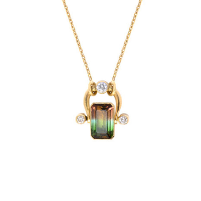 Collier "Spinning Watermelon Tourmaline", grand modèle