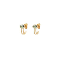 Mini boucle d'oreille Cabochon Tourmaline Verte – Image 2