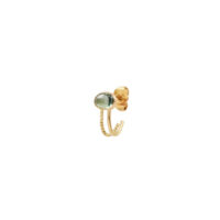 Mini boucle d'oreille Cabochon Tourmaline Verte