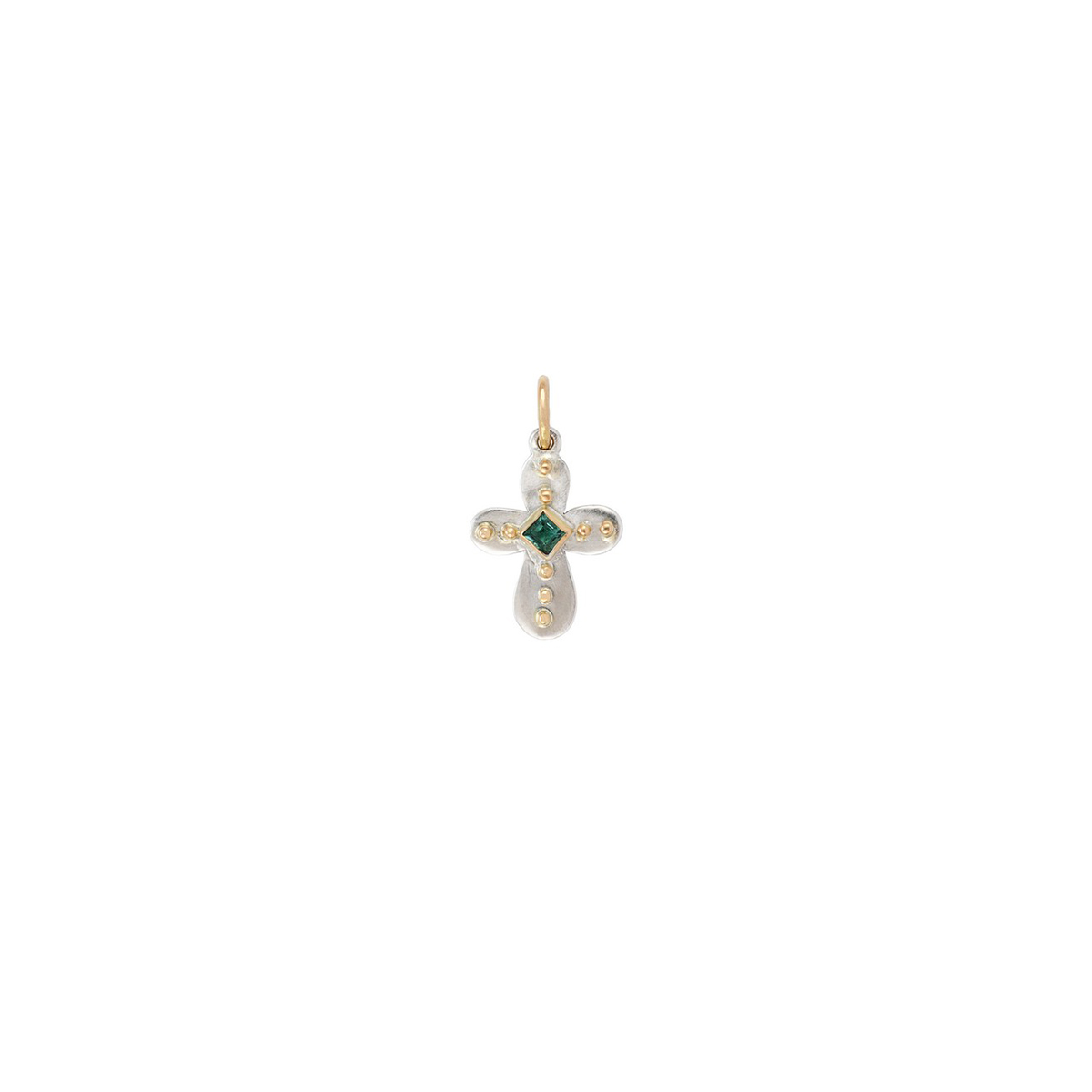 Collier Croix émeraude Et Diamant Cz - Argent Massif 925 - Dolly-Bijoux - Neuf