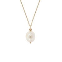 Pendentif Perle Charms Gravure Soleil et Diamant