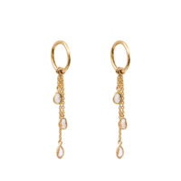 Boucle d'oreille Jane, trois Diamants et chaînes – Image 2
