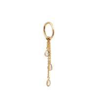 Boucle d'oreille Jane, trois Diamants et chaînes