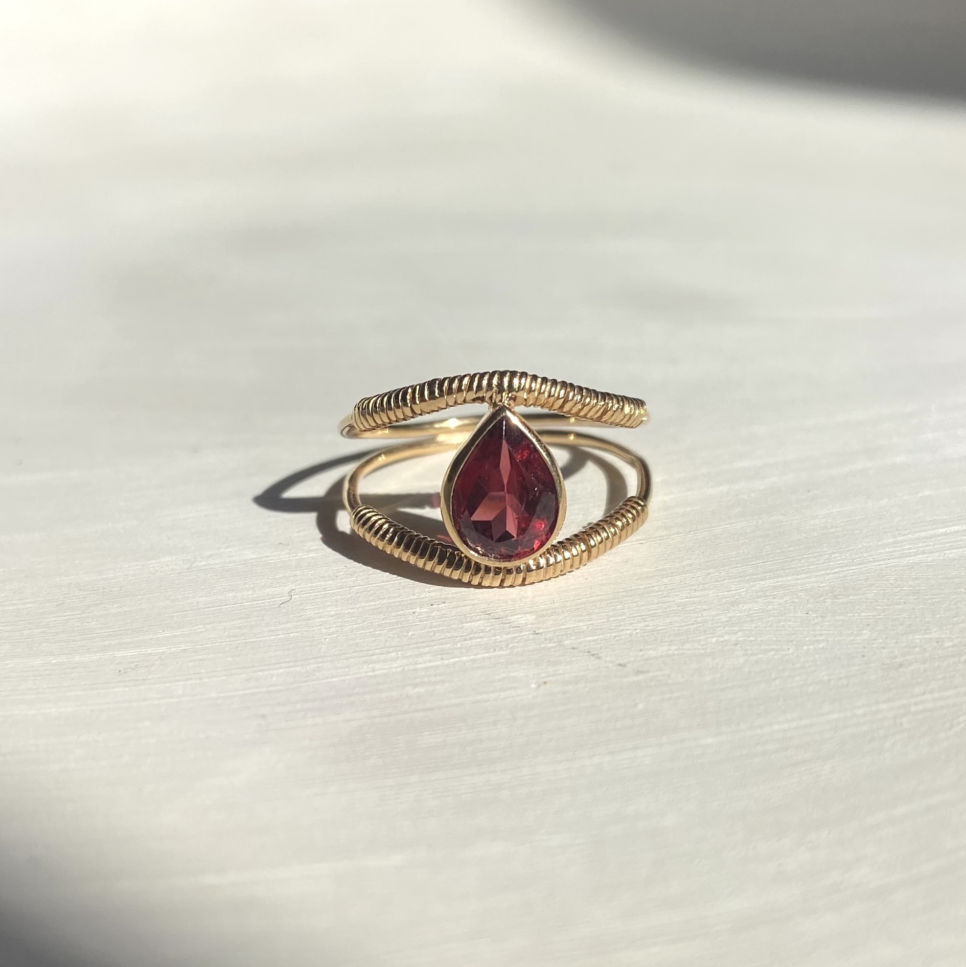 Bague Indie Vermeil Or Grenat