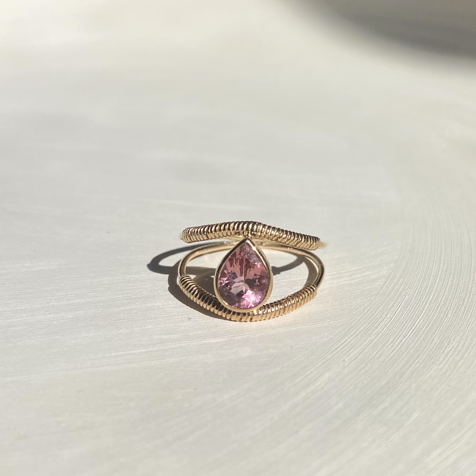 Bague Indie Vermeil Or Tourmaline rose